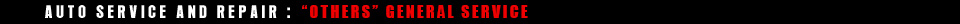 Auto Service and Repair - OTHERS